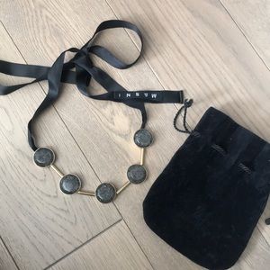 Marni gold tone resin necklace